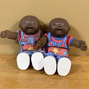 Vintage Cabbage Patch Kids Twin Toddler Dolls Pacifier AA HM18 13” CPK Twins